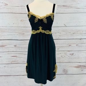 Soma black and gold night negligee lace